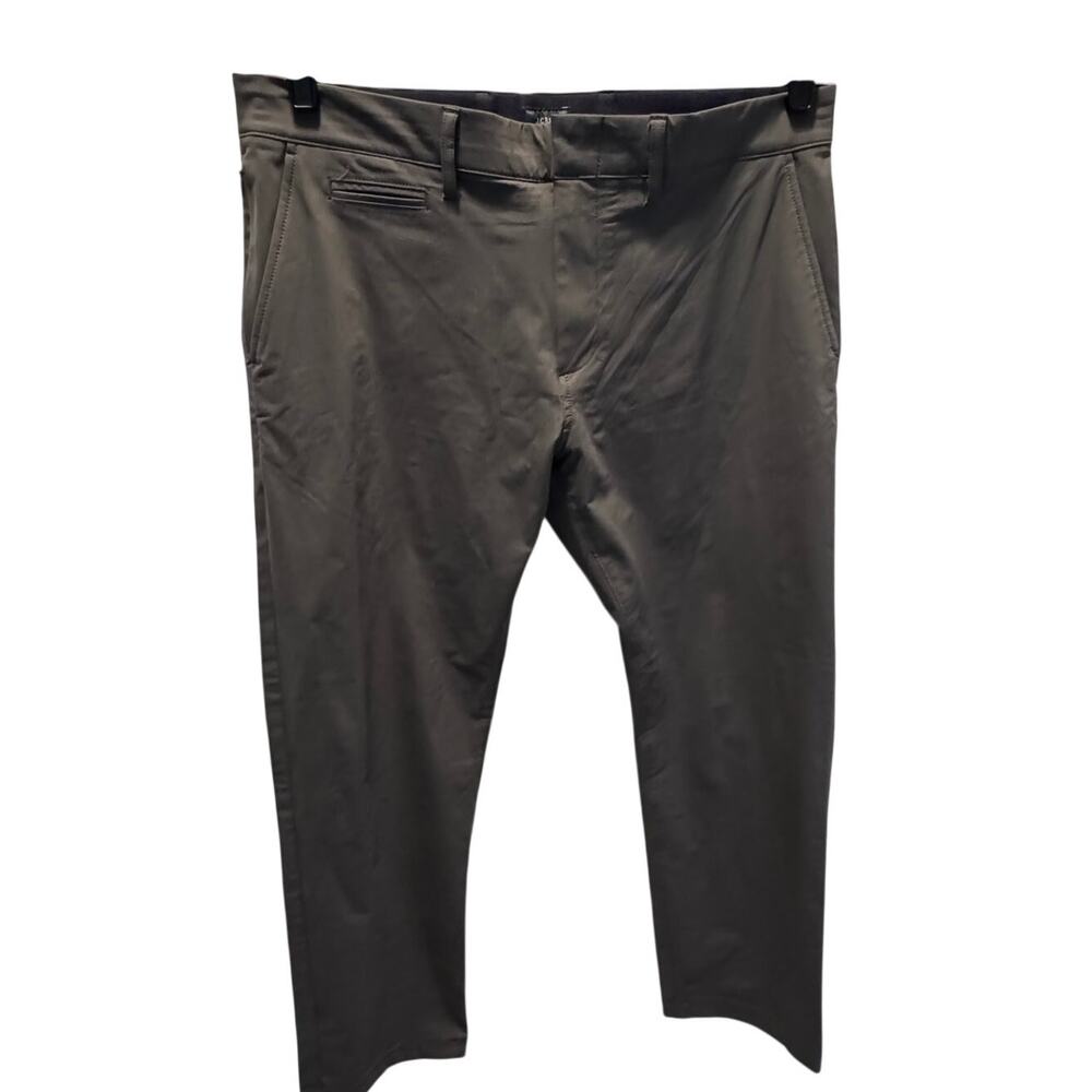 J.Crew 484 Slim Tech Pant Men 33x32 Charcoal Gray Chino Stretch Golf Performance